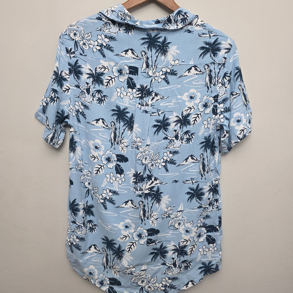 C & C California Blue Floral Button Down Short Sleeve Casual Hawaiia Men's Small - Picture 5 of 6